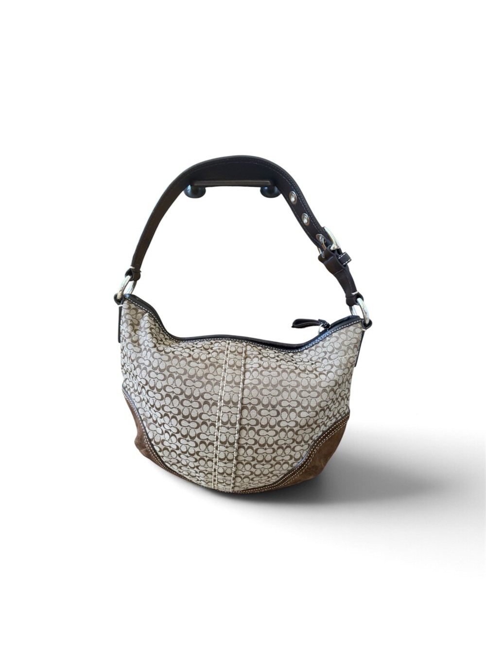 Y2K Coach Signature Canvas Hobo Bag in Khaki/Brown